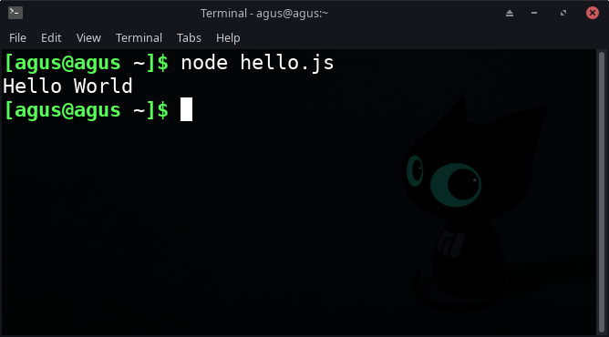 Menjalankan JavaScript di Terminal Emulator Menggunakan Node.JS